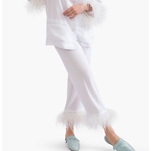 Sleeper PJ pants with ostrich feather trim